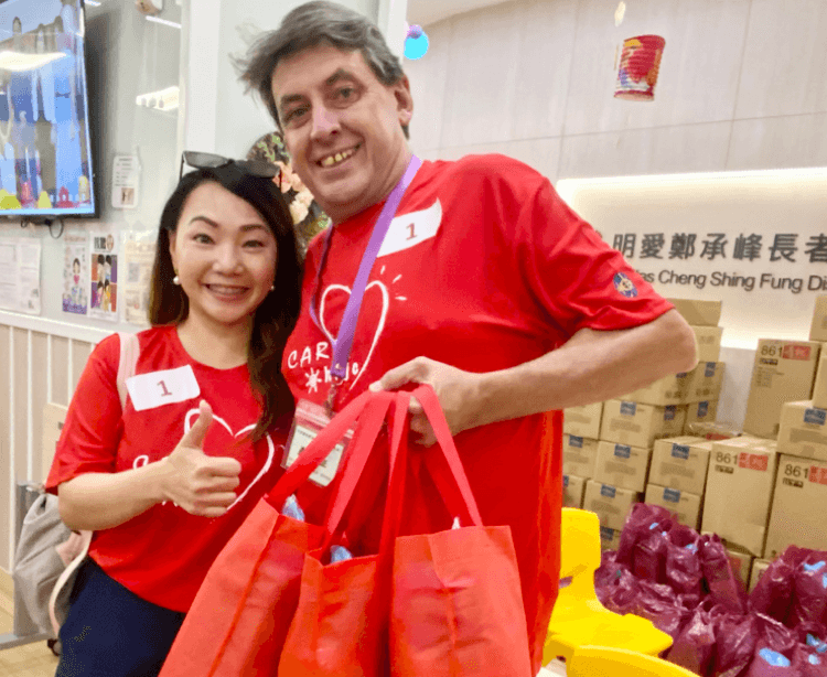caritas mid autumn holding goodie bag