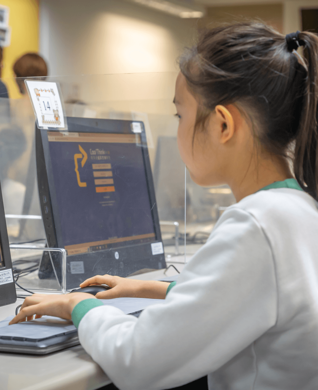 education young girl on computer