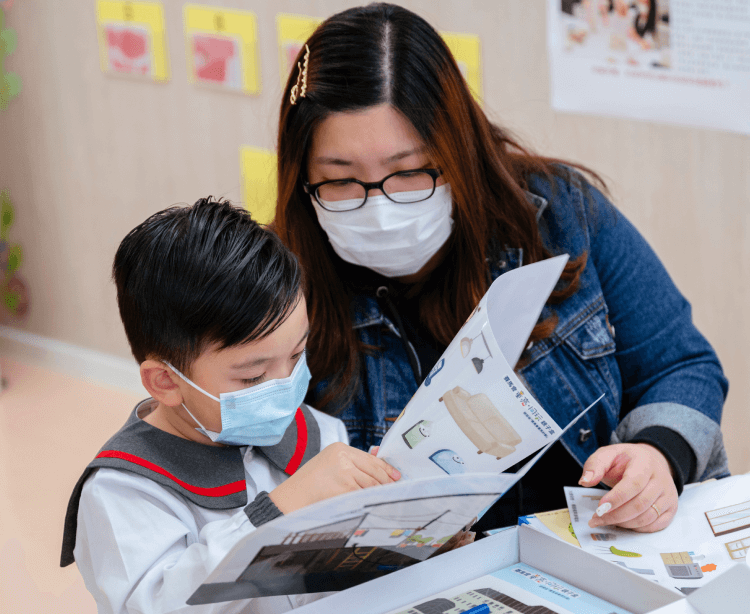june tang reading book with kid portrait