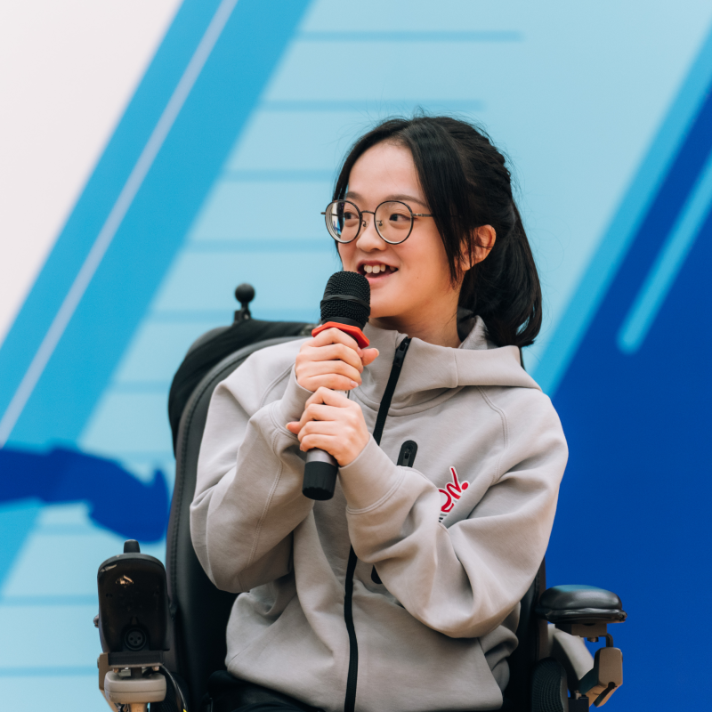 Athlete Yuen Wing-ki shares her story, inspiring others with her journey.